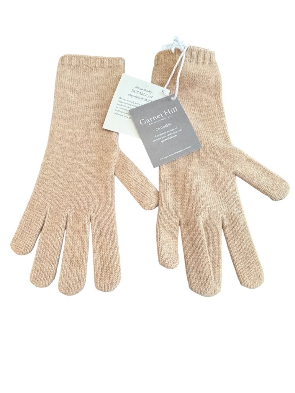 Cashmere Gloves Garnet Hill Tan Luxury Brand New With Tags Size Small